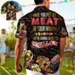 Funny Barbecue Food BBQ Grill Hawaiian Shirt Fabric Pattern Detail For Vacation Style
