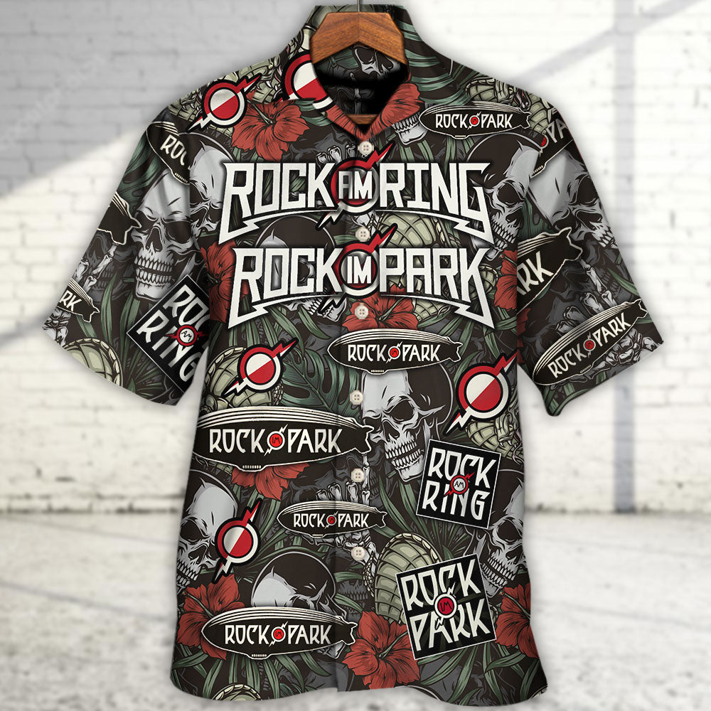 Rock Music Festival Hawaiian Shirt Tropical Styling View For Coastal Travel