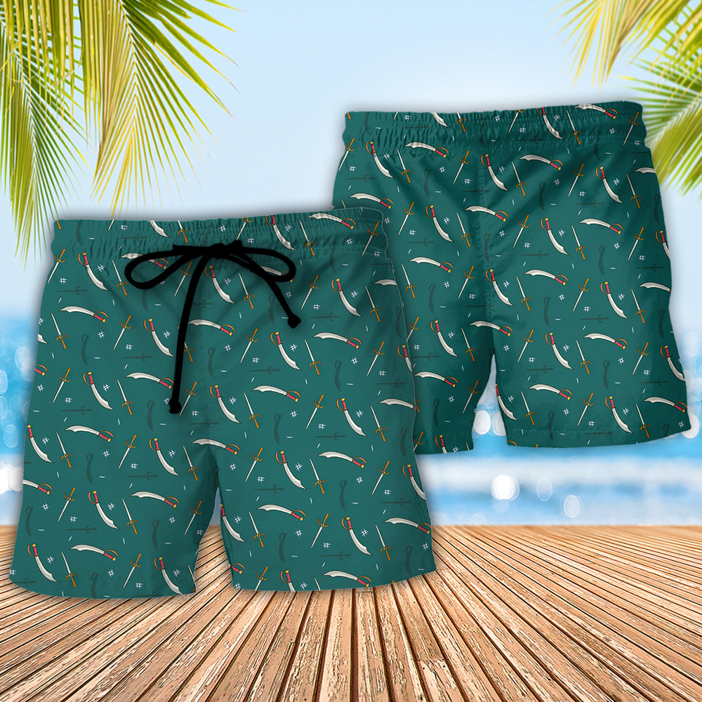 Fantasy Roleplaying Sword Beach Shorts Pattern Detail For Seaside Leisure And Thoughtful Gift Giving