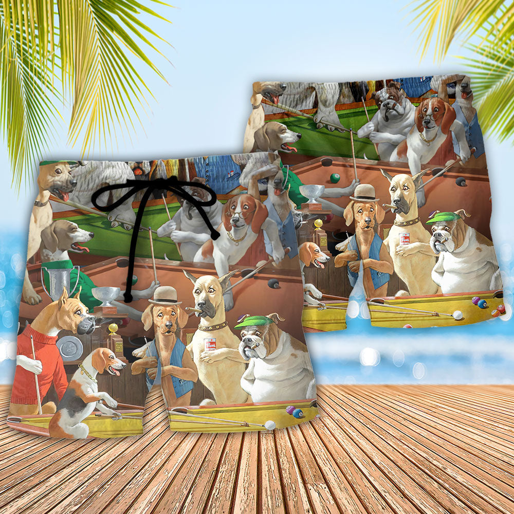 Billiards Beach Shorts Pattern Detail For Poolside Fun And Relaxed Casual Wear