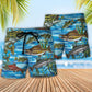 Fishing Fish Beach Shorts Pattern Detail For Summer Travel And Thoughtful Gift Giving
