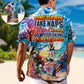 Waterskiing Grandpa Hawaiian Shirt Graphic Artwork Detail For Vacation Style