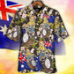 Australian Sloth Cycling Hawaiian Shirt Graphic Artwork Detail For Beach Days