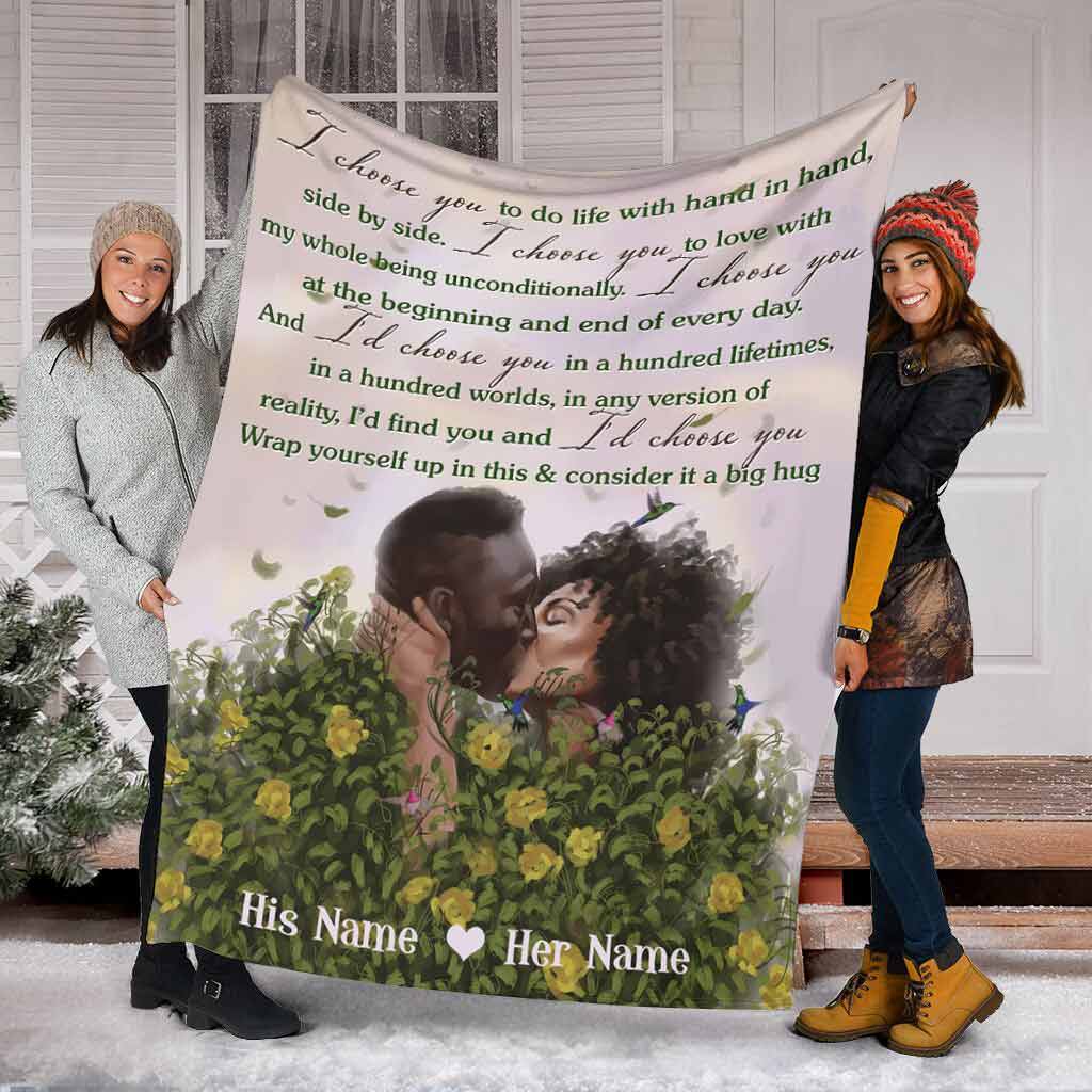 African American Every Love Story Is Beautiful Afro Couple Personalized Flannel Blanket For Cozy Bedroom Sofa Decor