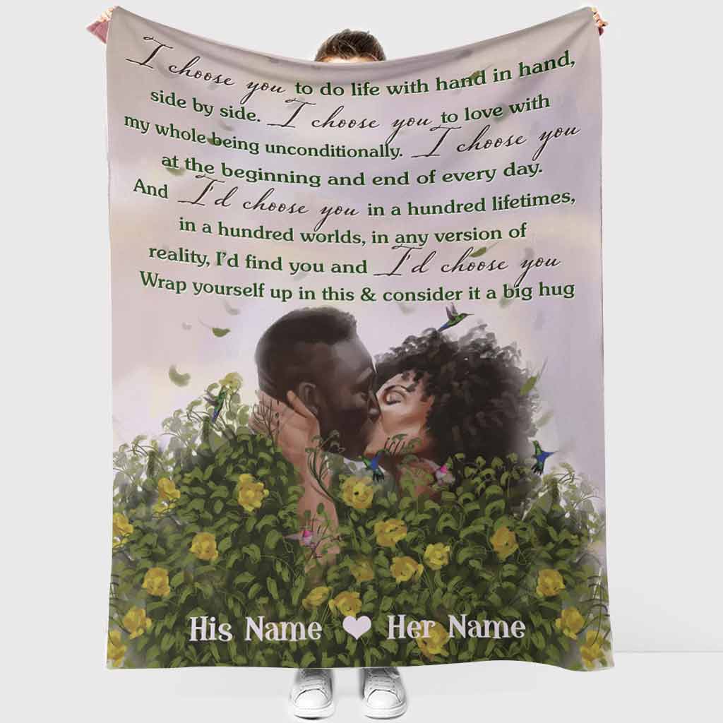 African American Every Love Story Is Beautiful Afro Couple Personalized Flannel Blanket For Cozy Bedroom Sofa Decor