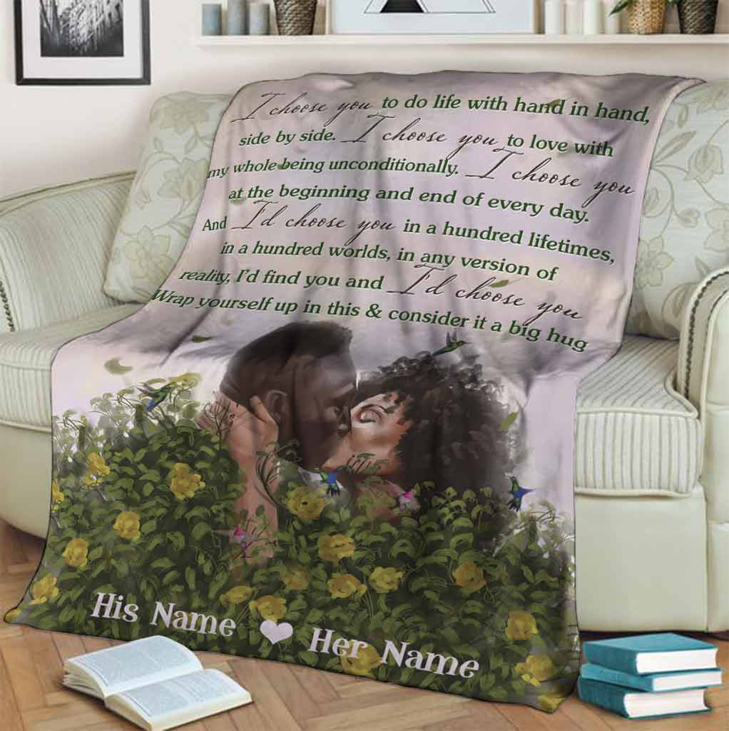 African American Every Love Story Is Beautiful Afro Couple Personalized Flannel Blanket For Cozy Bedroom Sofa Decor
