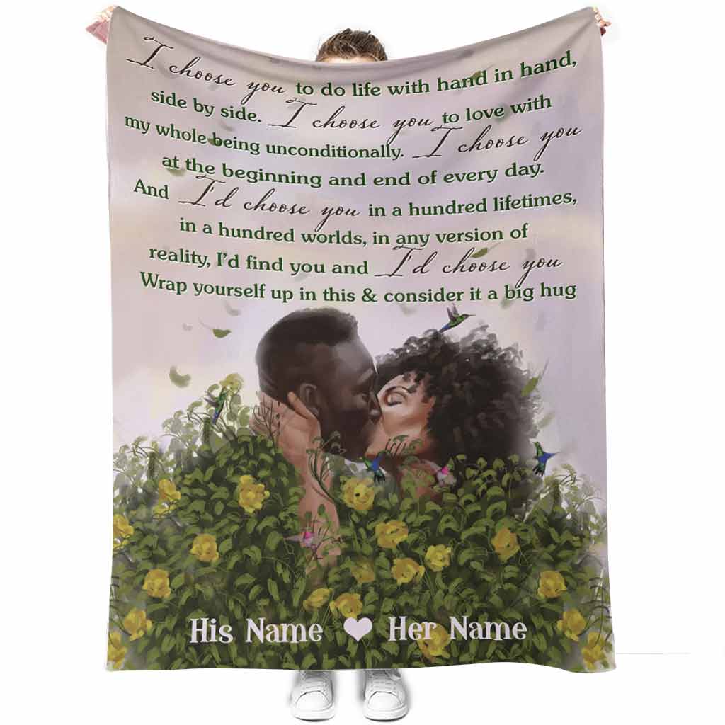 African American Every Love Story Is Beautiful Afro Couple Personalized Flannel Blanket For Cozy Bedroom Sofa Decor
