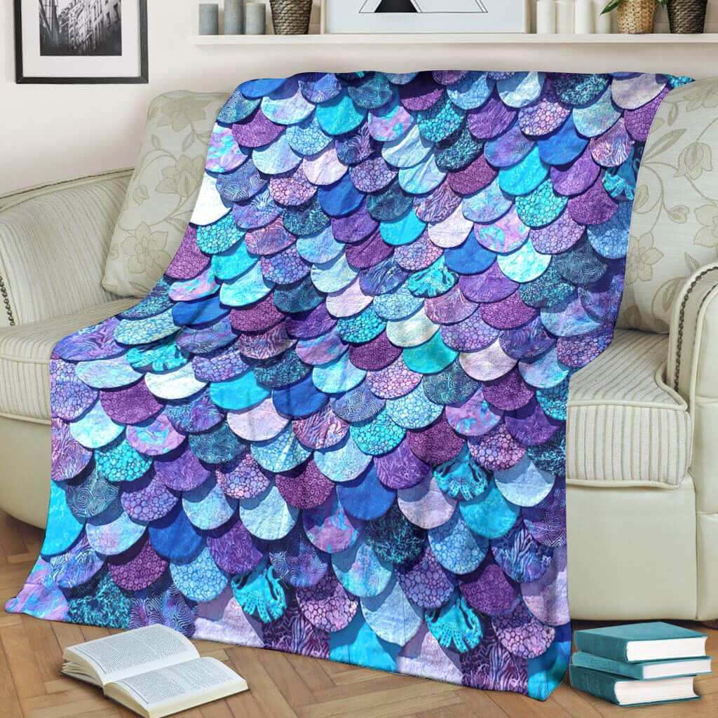Mermaid Love Ocean Lover Flannel Blanket For Cozy Bedroom Sofa Decor