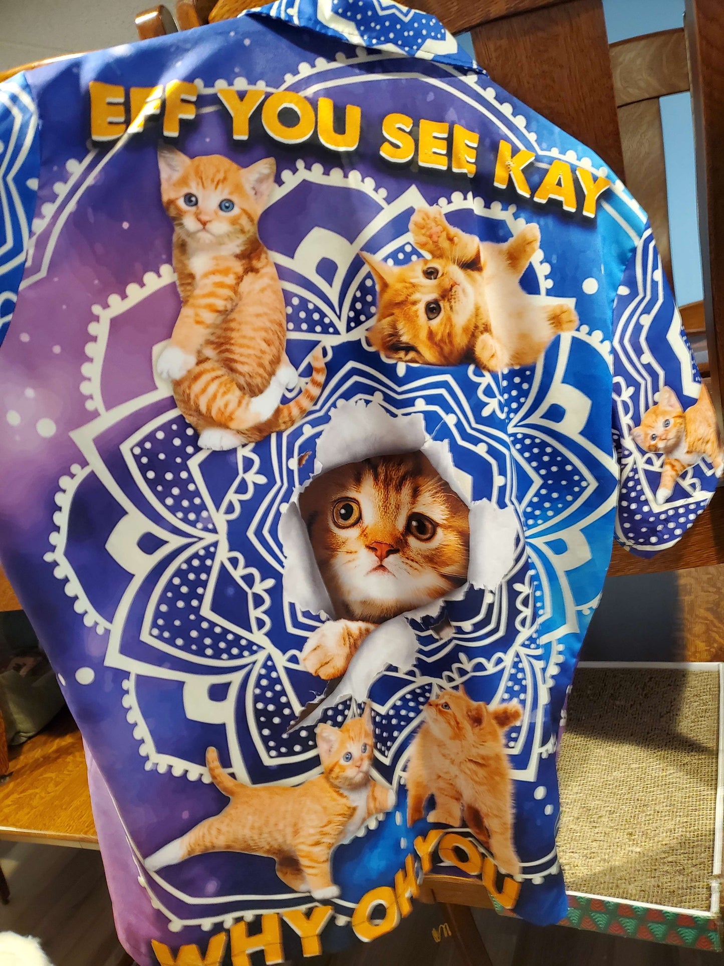 Funny Cat Tabby Yoga Galaxy Pose Hawaiian Shirt Design Detail For Sunny Adventures And Casual Wear
