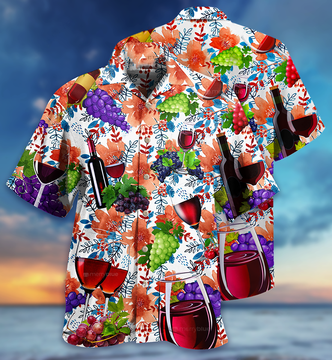 Wine Special Hawaiian Shirt Pattern Detail For Vacation Travel And Daily Wear