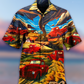 Red Classic Car And Mountain Landscape Hawaiian Shirt With All Over Print For Resort Travel Summer Outings And Casual