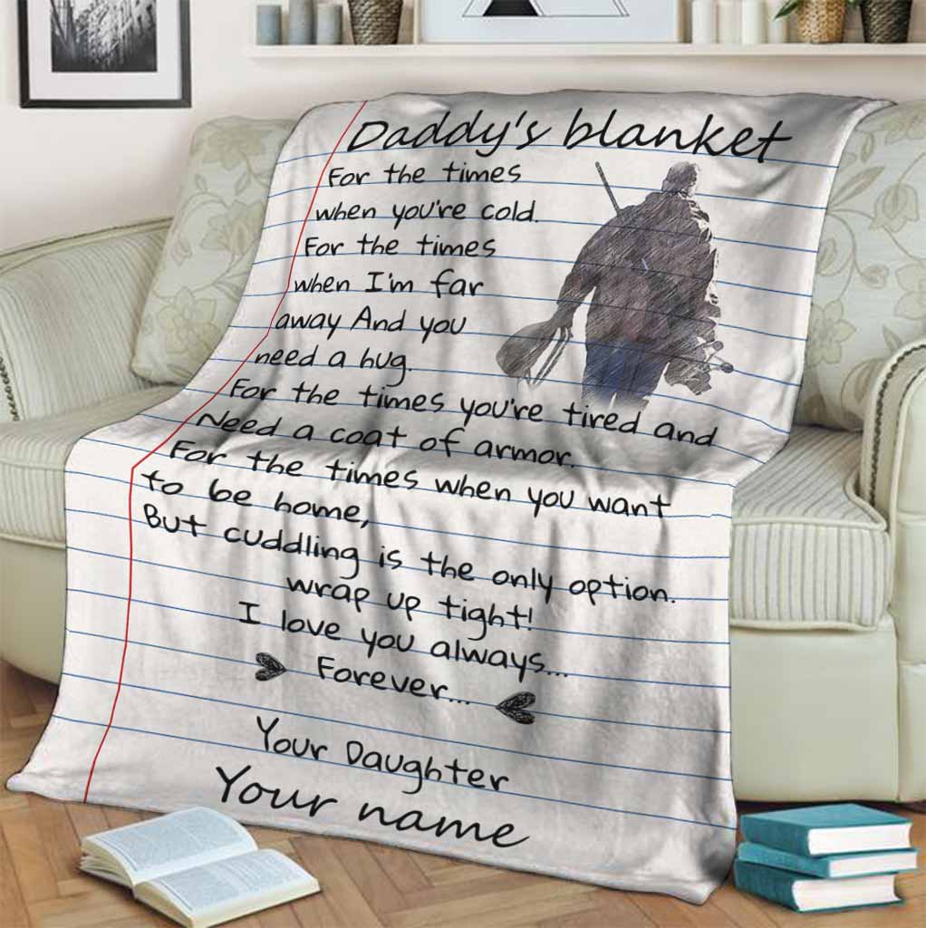 Hunting Daddy I Love You Personalized Flannel Blanket For Cozy Bedroom Sofa Decor