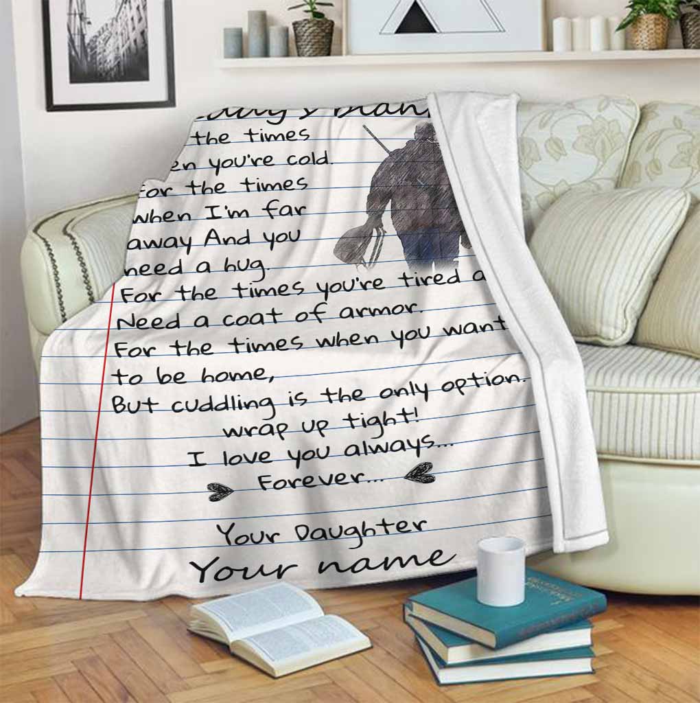 Hunting Daddy I Love You Personalized Flannel Blanket For Cozy Bedroom Sofa Decor