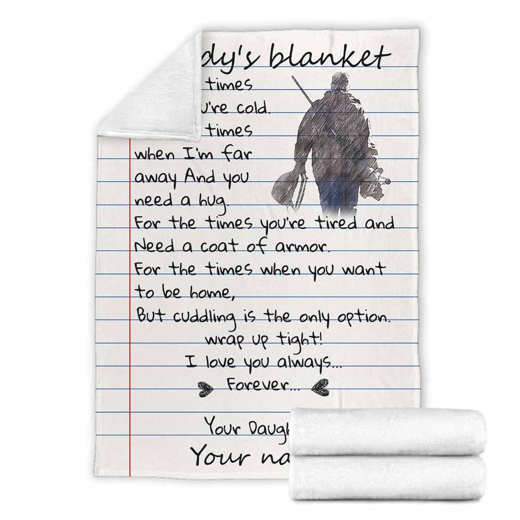 Hunting Daddy I Love You Personalized Flannel Blanket For Cozy Bedroom Sofa Decor