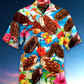 Summer Ice Cream Hawaiian Shirt With All Over Print For Resort Travel Summer Outings And Casual Gatherings