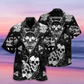 Black Skull Hawaiian Shirt Pattern View For Relaxed Warm Weather Outfits