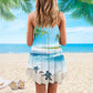 Artistic Turtle Is Beach Soul V-Neck Sleeveless Cami Dress For Beach Festivals And Comfortable Summer Outfits