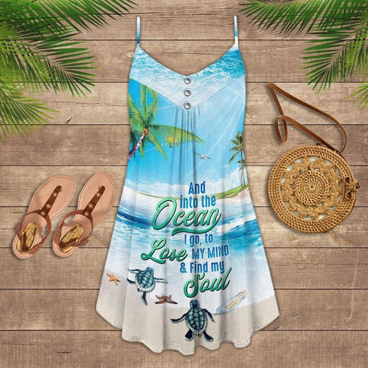 Turtle Is Beach Soul Limited 21 – Women's Summer Sleeveless V-Neck Camisole Dress