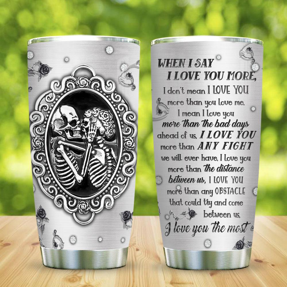 Skull Love You 20 Oz Tumbler For Coffee Travel And Daily Drinks