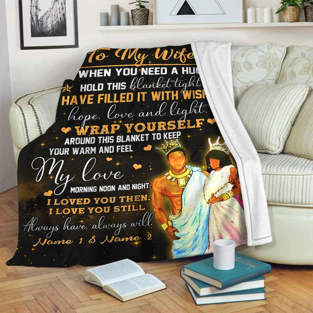 African When You Need A Hug Couple Personalized Flannel Blanket For Cozy Bedroom Sofa Decor