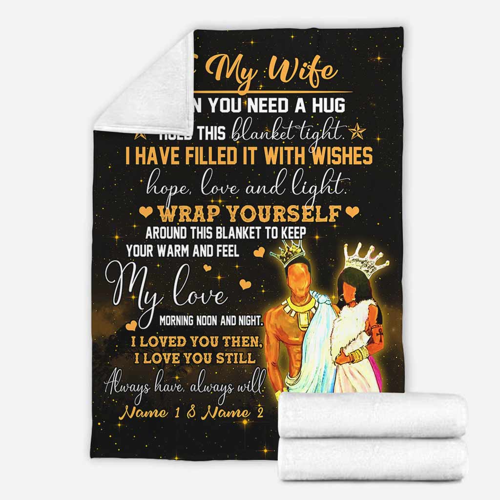 African When You Need A Hug Couple Personalized Flannel Blanket For Cozy Bedroom Sofa Decor