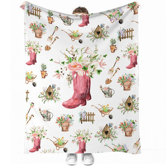 Garden Love Gardening In Life Flannel Blanket For Cozy Bedroom Sofa Decor
