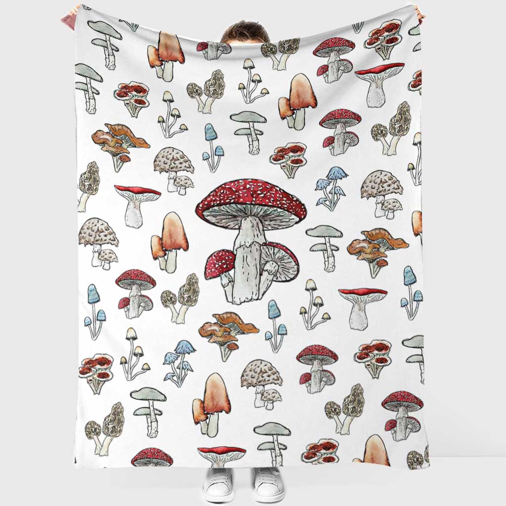 Mushroom Forest Lover Flannel Blanket For Cozy Bedroom Sofa Decor