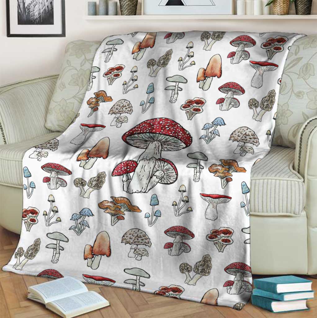 Mushroom Forest Lover Flannel Blanket For Cozy Bedroom Sofa Decor