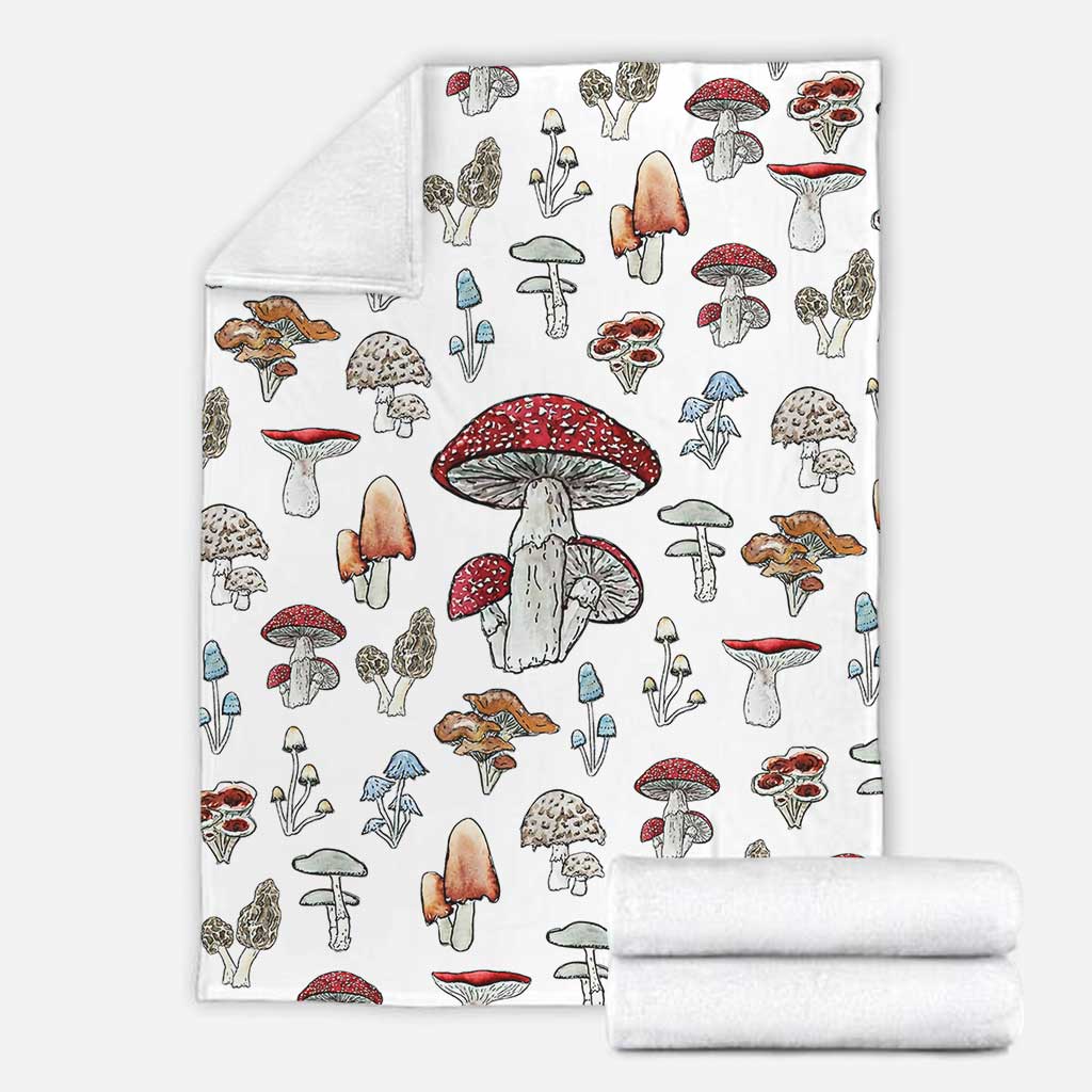 Mushroom Forest Lover Flannel Blanket For Cozy Bedroom Sofa Decor