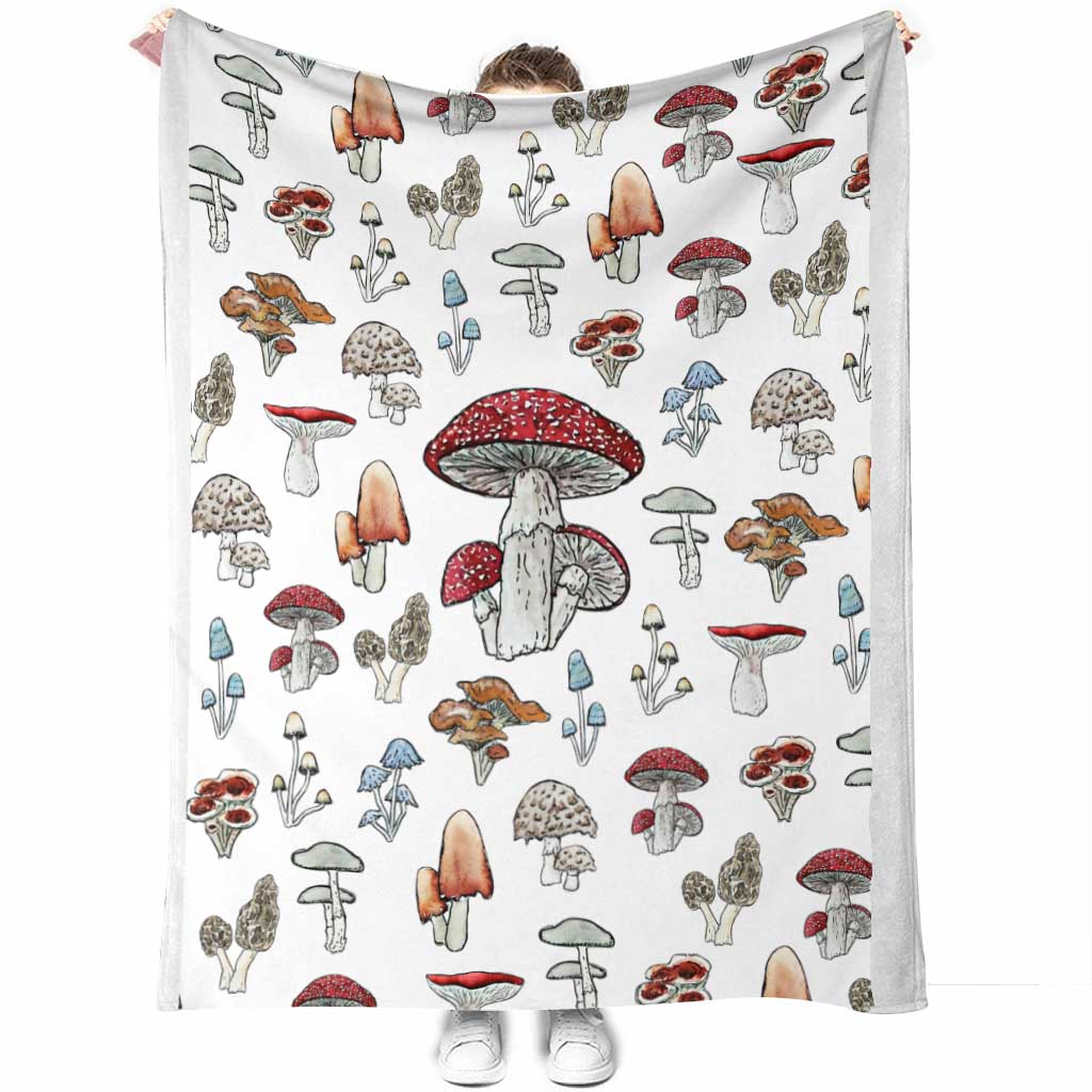 Mushroom Forest Lover Flannel Blanket For Cozy Bedroom Sofa Decor