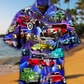 Red Green Classic Car Hawaiian Shirt With All Over Print For Island Holidays Summer Parties And Casual Outdoor Wear