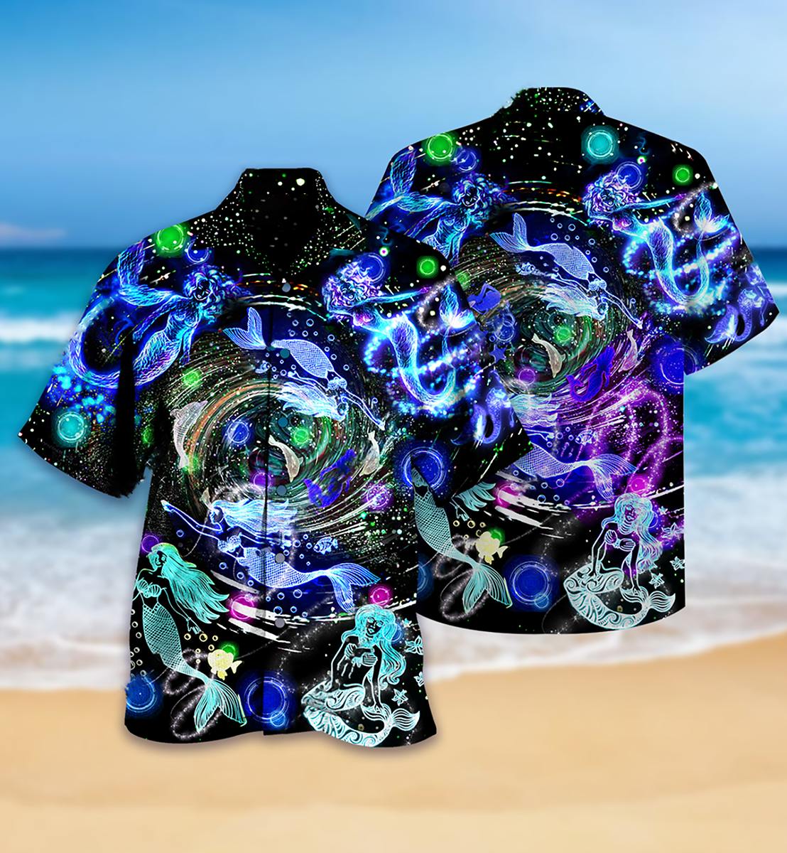 Mermaid Ocean Lot Hawaiian Shirt For Vacation Days And Relaxed Coastal Outings