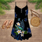 Turtle Is Beach Soul V-Neck Sleeveless Cami Dress For Tropical Parties And Casual Everyday Style