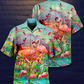 Flamingo Couple Hawaiian Shirt Pattern Detail For Summer Holidays And Outdoor Fun