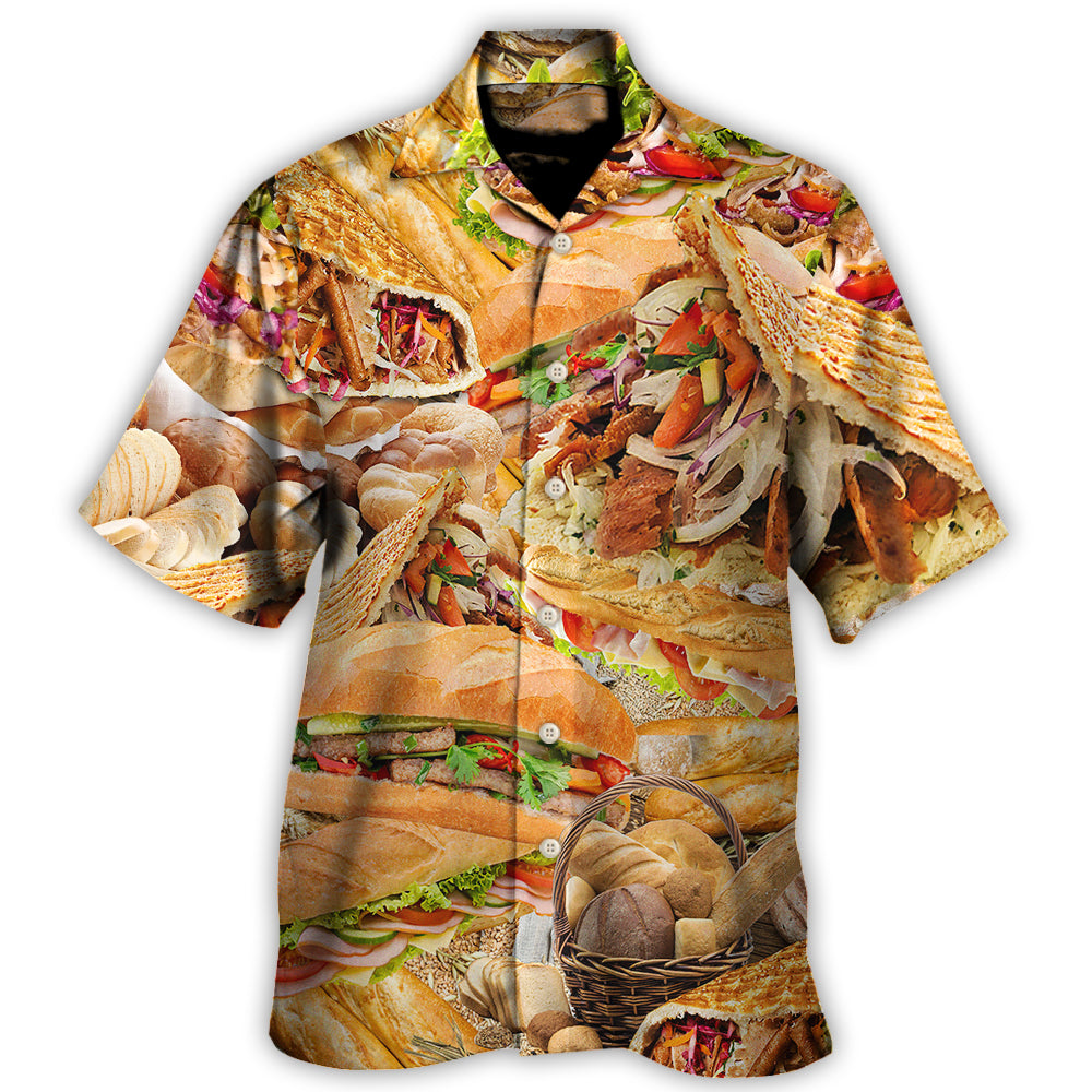 Food Delicious Bread Around Hawaiian Shirt Artwork Detail For Tropical Trips And Casual Outings