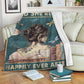 Book And She Read Happily Ever After Flannel Blanket For Cozy Bedroom Sofa Decor