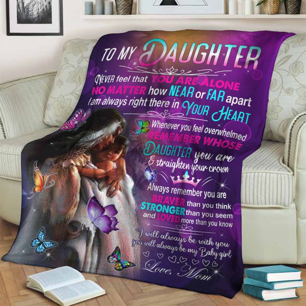 Native American To My Daughter Mothers Day Purple Flannel Blanket For Cozy Bedroom Sofa Decor