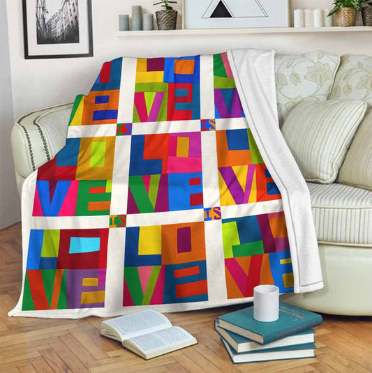 LGBT Love Is Love Flannel Blanket For Cozy Bedroom Sofa Decor