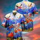 Flamingo Island Hawaiian Shirt Pattern Detail For Vacation Travel And Daily Wear
