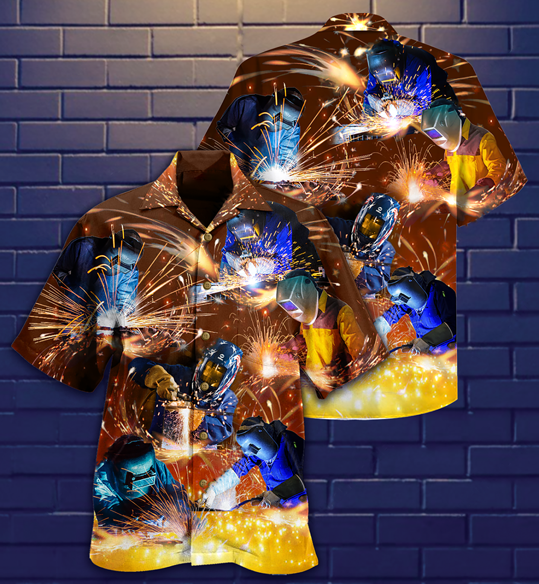 Welder Hawaiian Shirt For Poolside Relaxation And Sunny Getaways