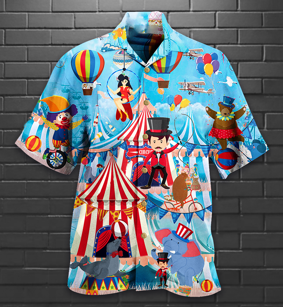 Circus Animals Hawaiian Shirt For Resort Getaways And Comfortable Summer Activities