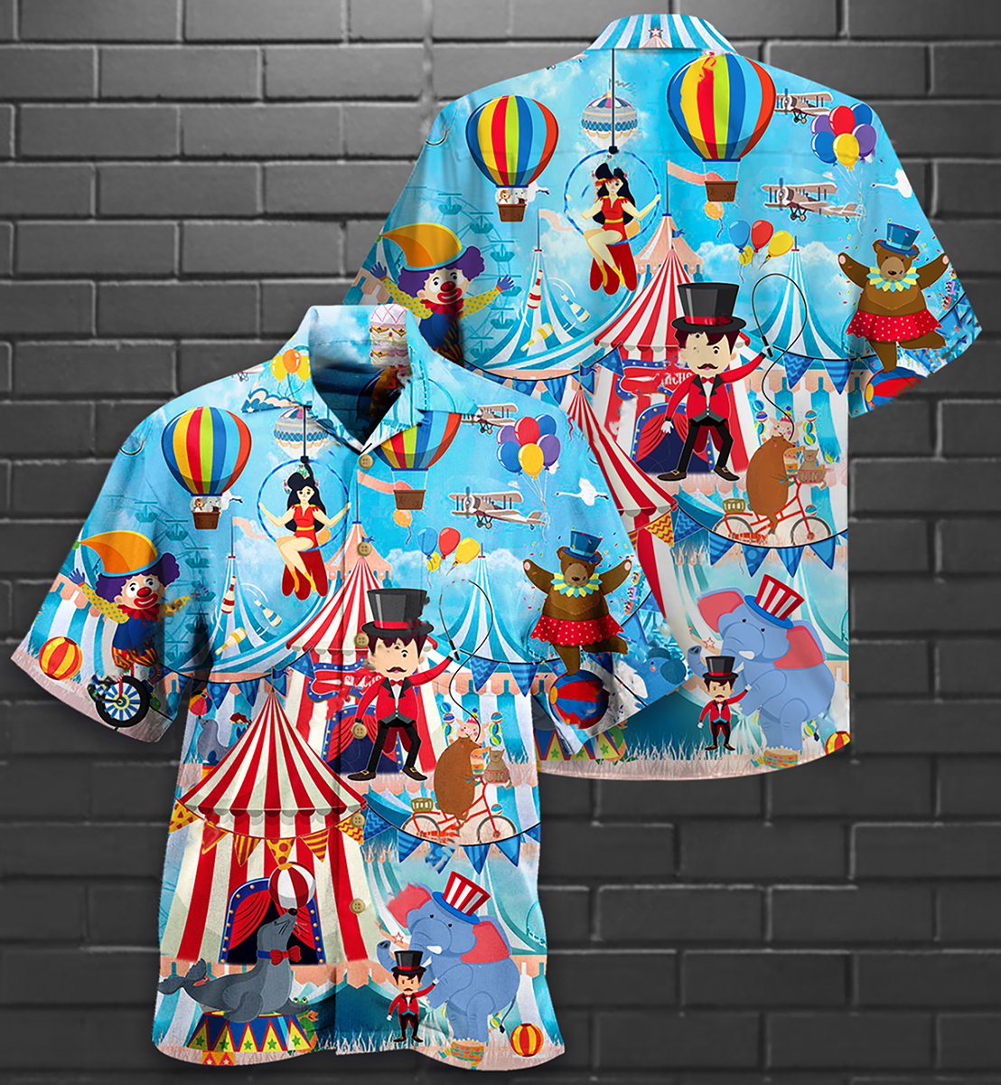 Circus Animals Hawaiian Shirt For Summer Vacation And Beach Travel