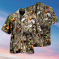 Hunting Animals Hawaiian Shirt Pattern Detail For Summer Holidays And Outdoor Fun