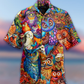 Red Owl Hawaiian Shirt Pattern Detail For Vacation Travel And Daily Wear