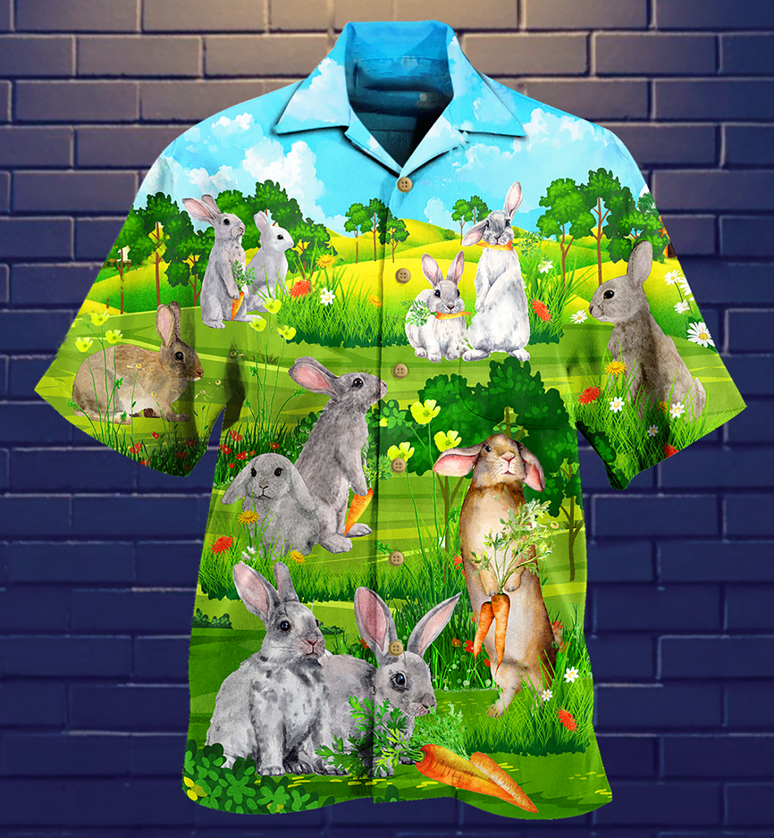 Rabbit Hawaiian Shirt With All Over Print For Beach Getaways Resort Outings And Thoughtful Gifting