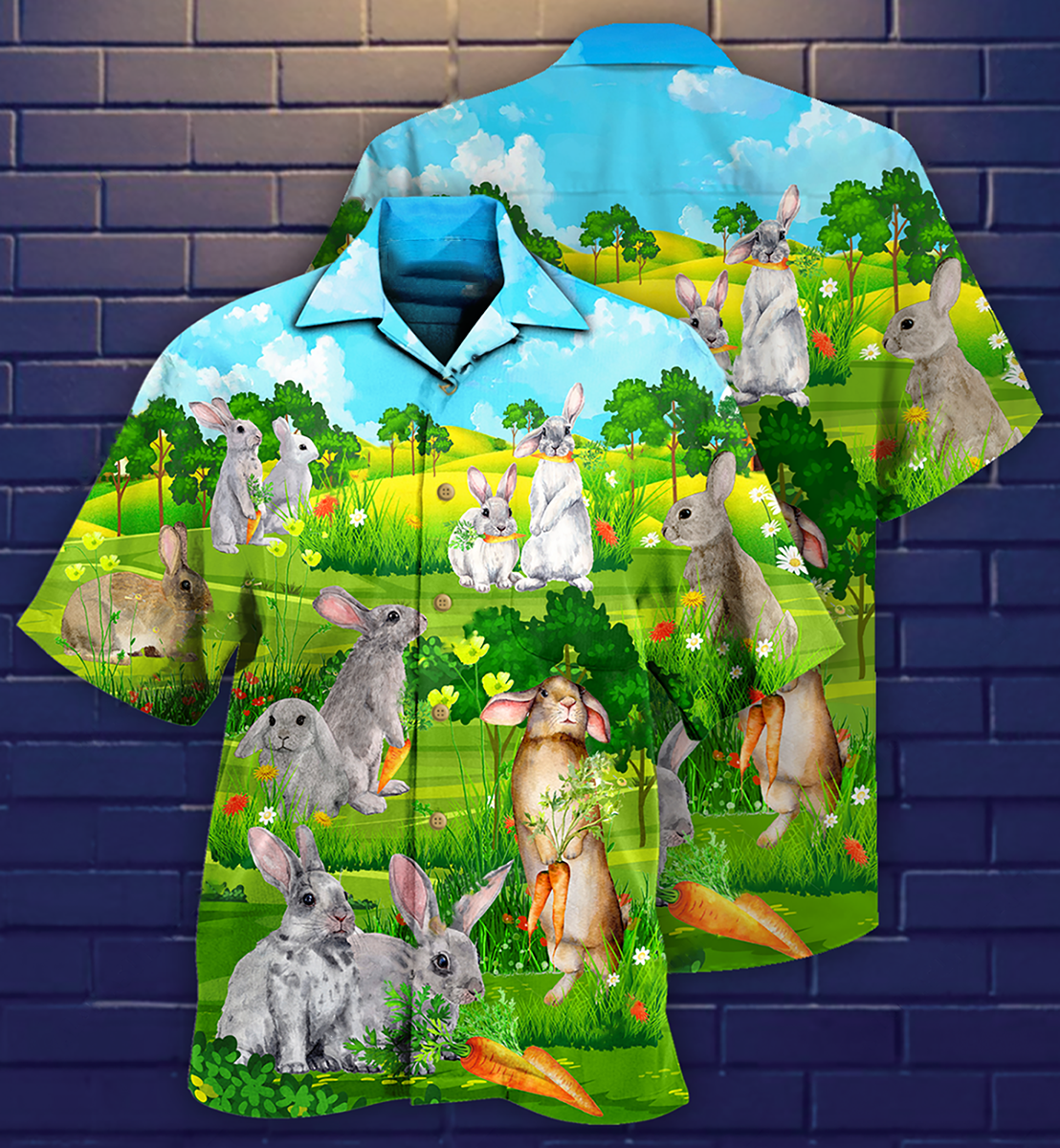 Rabbit Hawaiian Shirt With Detailed Graphic For Beach Getaways Resort Outings And Thoughtful Gifting
