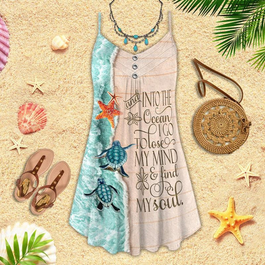 Turtle Is Beach Soul Limited 24 – Women's Summer Sleeveless V-Neck Camisole Dress