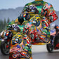 Patriotic Racing Car Hawaiian Shirt With Detailed Graphic For Summer Vacation Beach Travel And Casual Wear