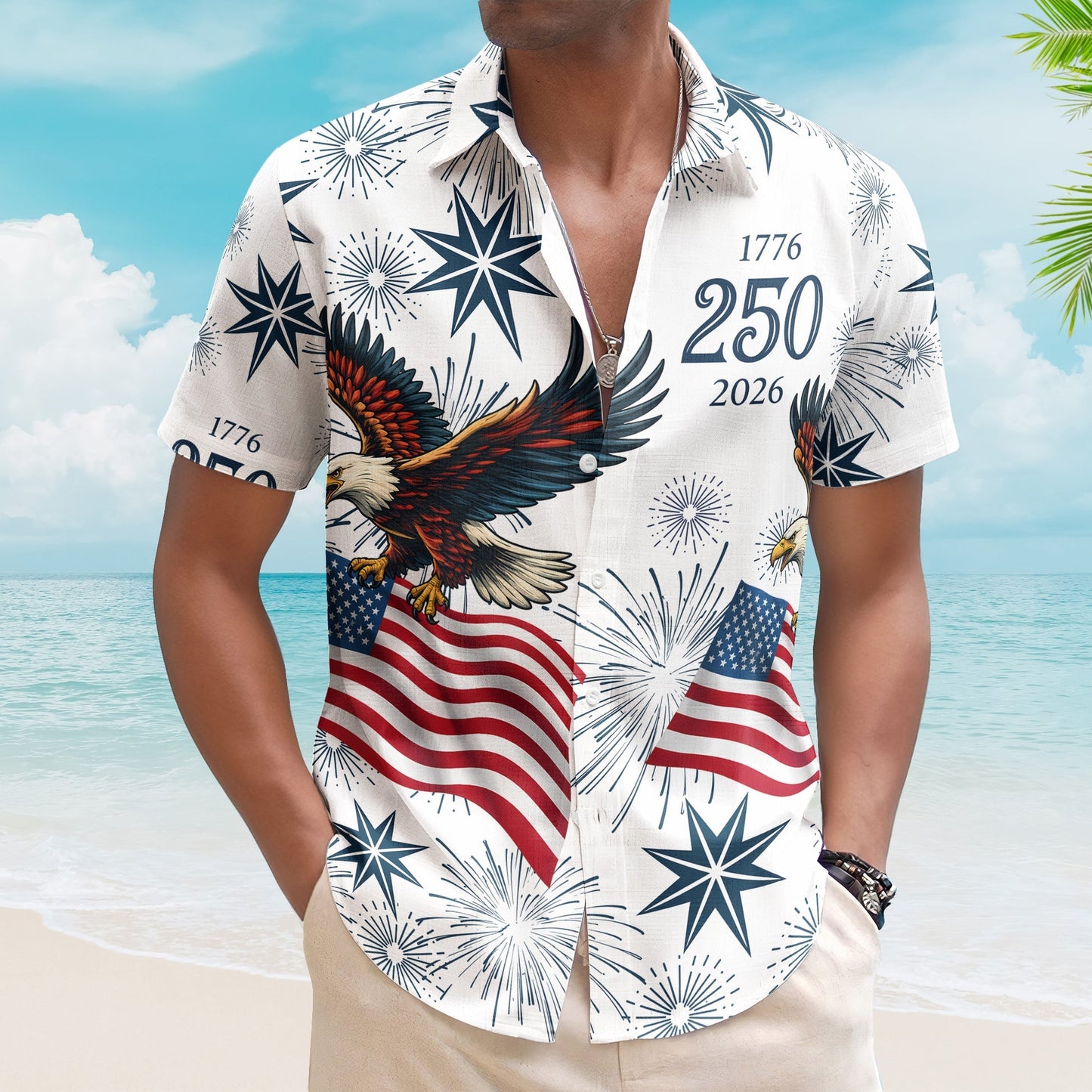 American Independence 250th Anniversary 1776 2026 Freedom Hawaiian Shirt For Vacation Cruise And Coastal Style