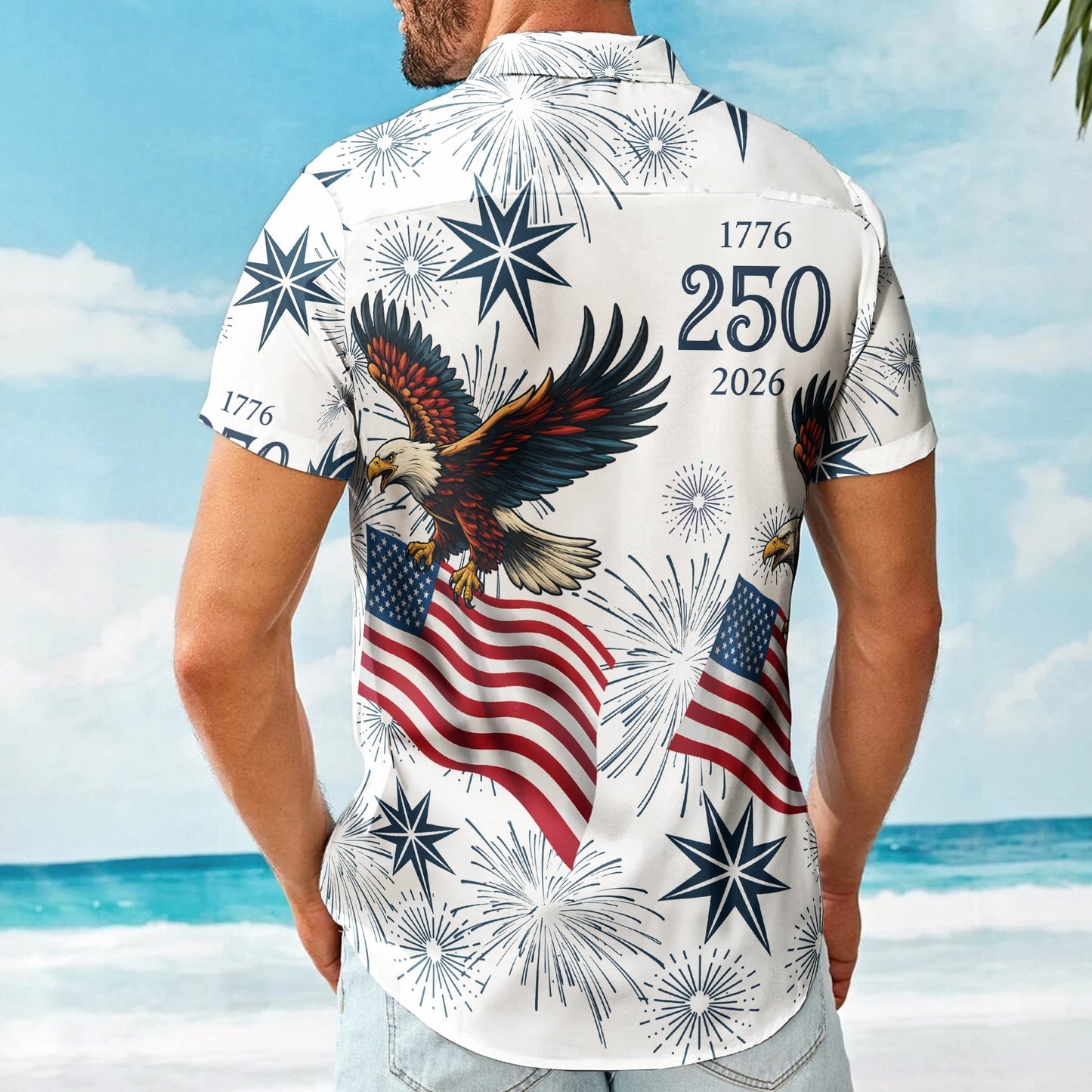 American Independence 250th Anniversary 1776 2026 Freedom Hawaiian Shirt For Summer Vacation And Weekend Wear